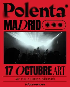 Flyer de FIESTA POLENTA en Art Club (Madrid), sábado 17 de octubre de 2026