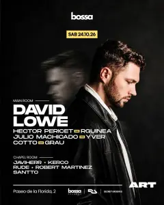 Flyer de BOSSA × ART: DAVID LOWE en Art Club (Madrid), sábado 24 de octubre de 2026