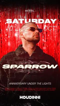 Flyer de HOUDINNI SATURDAYS - 1ST ANNIVERSARY en Houdinni (Madrid), sábado 10 de octubre de 2026