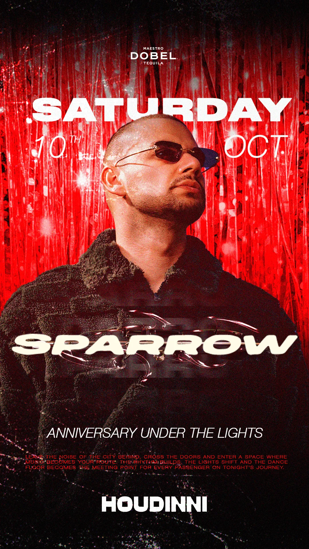 Flyer for HOUDINNI SATURDAYS - 1ST ANNIVERSARY at Houdinni (Madrid), Saturday 10 October 2026