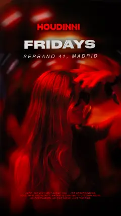 Flyer de HOUDINNI FRIDAYS en Houdinni (Madrid), viernes 13 de noviembre de 2026
