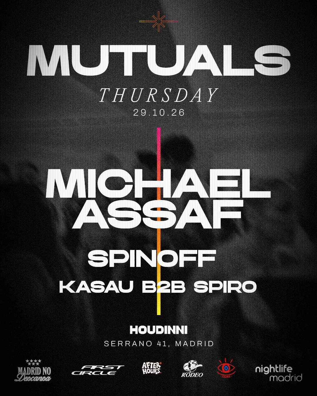 Flyer for HOUDINNI THURSDAYS - MUTUALS at Houdinni (Madrid), Thursday 29 October 2026