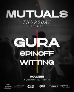 Flyer de HOUDINNI THURSDAYS - MUTUALS en Houdinni (Madrid), jueves 8 de octubre de 2026