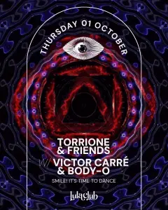 Flyer de TORRIONE & FRIENDS en Lula Club (Madrid), jueves 1 de octubre de 2026