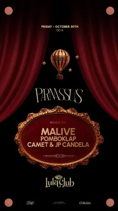 Flyer de PARNASSUS CLUB presents MALIVE en Lula Club (Madrid), viernes 30 de octubre de 2026