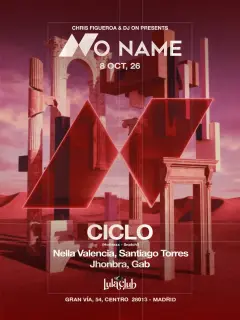Flyer de NO NAME en Lula Club (Madrid), jueves 8 de octubre de 2026