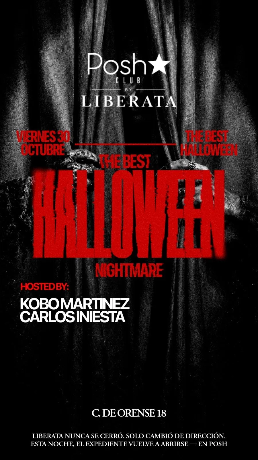 Flyer for VIERNES HALLOWEEN | POSH ⭐️ at Posh Club (Madrid), Friday 30 October 2026