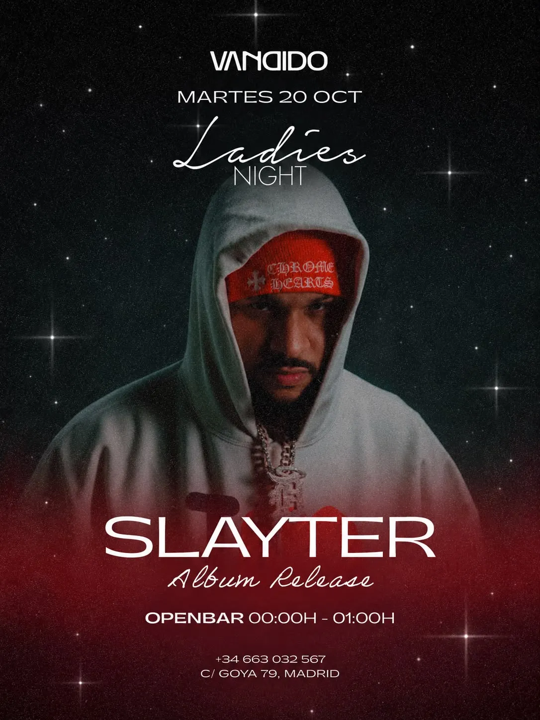 Flyer de SLAYTER x VANDIDO en Vandido (Madrid), martes 20 de octubre de 2026