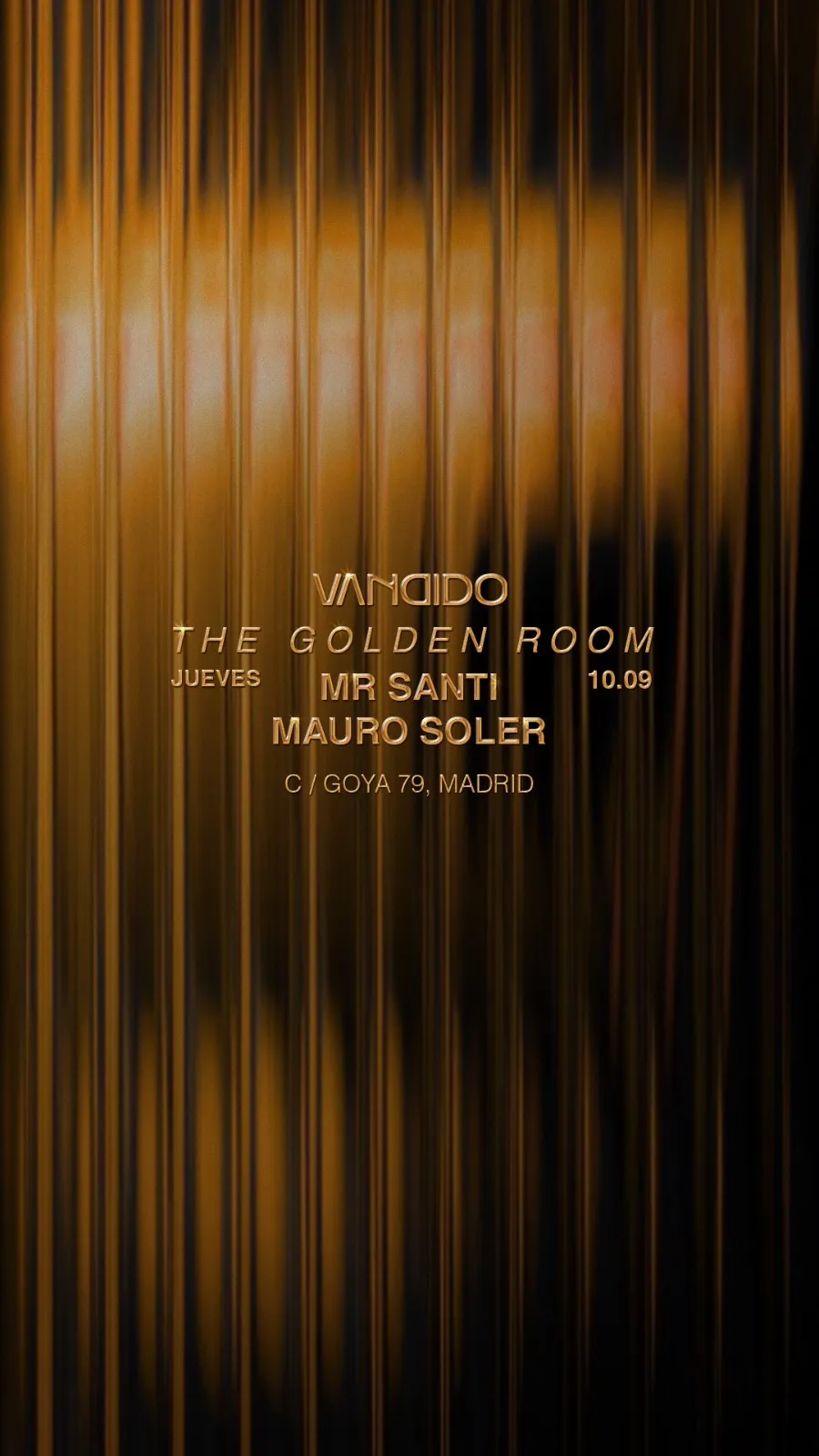 Flyer de "THE 120 CLUB" GOLDEN ROOM VANDIDO en Vandido (Madrid), jueves 22 de octubre de 2026