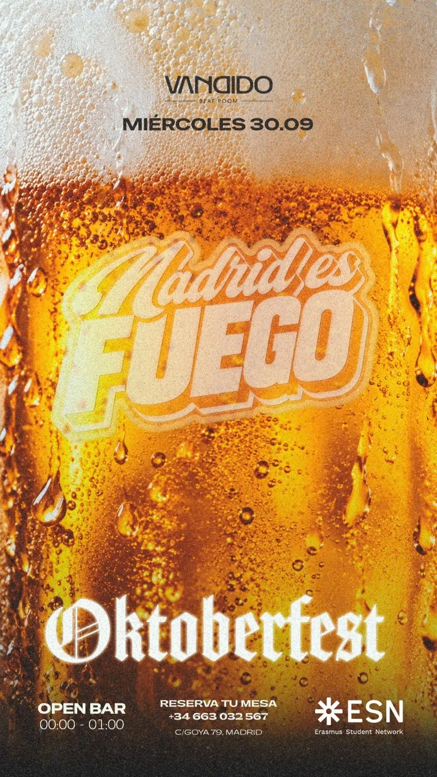 Flyer de Oktoberfest by Madrid Es Fuego en Vandido (Madrid), miércoles 30 de septiembre de 2026