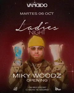 Flyer de MIKY WOODZ x VANDIDO en Vandido (Madrid), martes 6 de octubre de 2026
