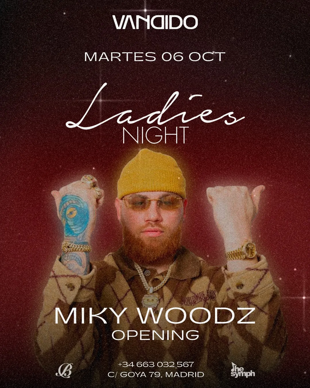 Flyer de MIKY WOODZ x VANDIDO en Vandido (Madrid), martes 6 de octubre de 2026