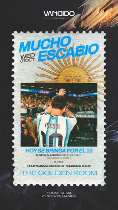Flyer de Mucho Escabio - Golden Room en Vandido (Madrid), miércoles 7 de octubre de 2026