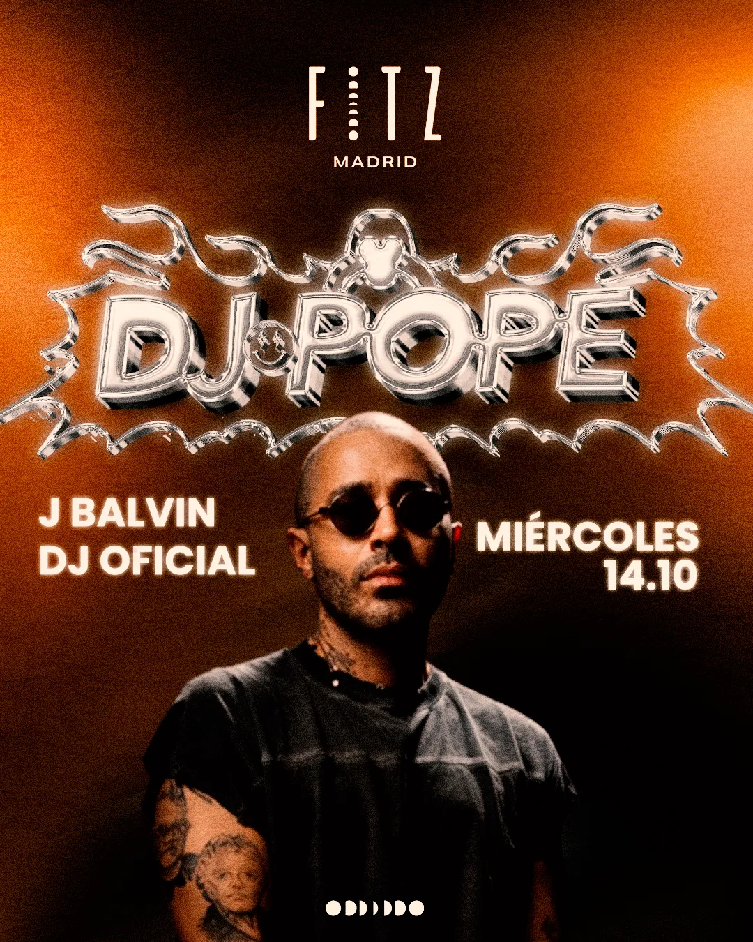 Flyer for DJ POPE x FITZ at Fitz Madrid (Madrid), Wednesday 14 October 2026
