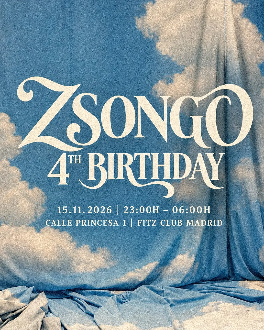 Flyer for ZSONGO x FITZ at Fitz Madrid (Madrid), Sunday 15 November 2026