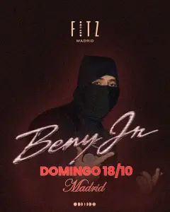 Flyer de BENY JR x FITZ en Fitz Madrid (Madrid), domingo 18 de octubre de 2026