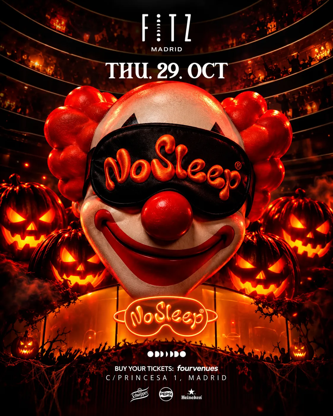 Flyer de NO SLEEP X FITZ en Fitz Madrid (Madrid), jueves 29 de octubre de 2026