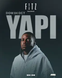 Flyer de YAPI x FITZ en Fitz Madrid (Madrid), domingo 4 de octubre de 2026