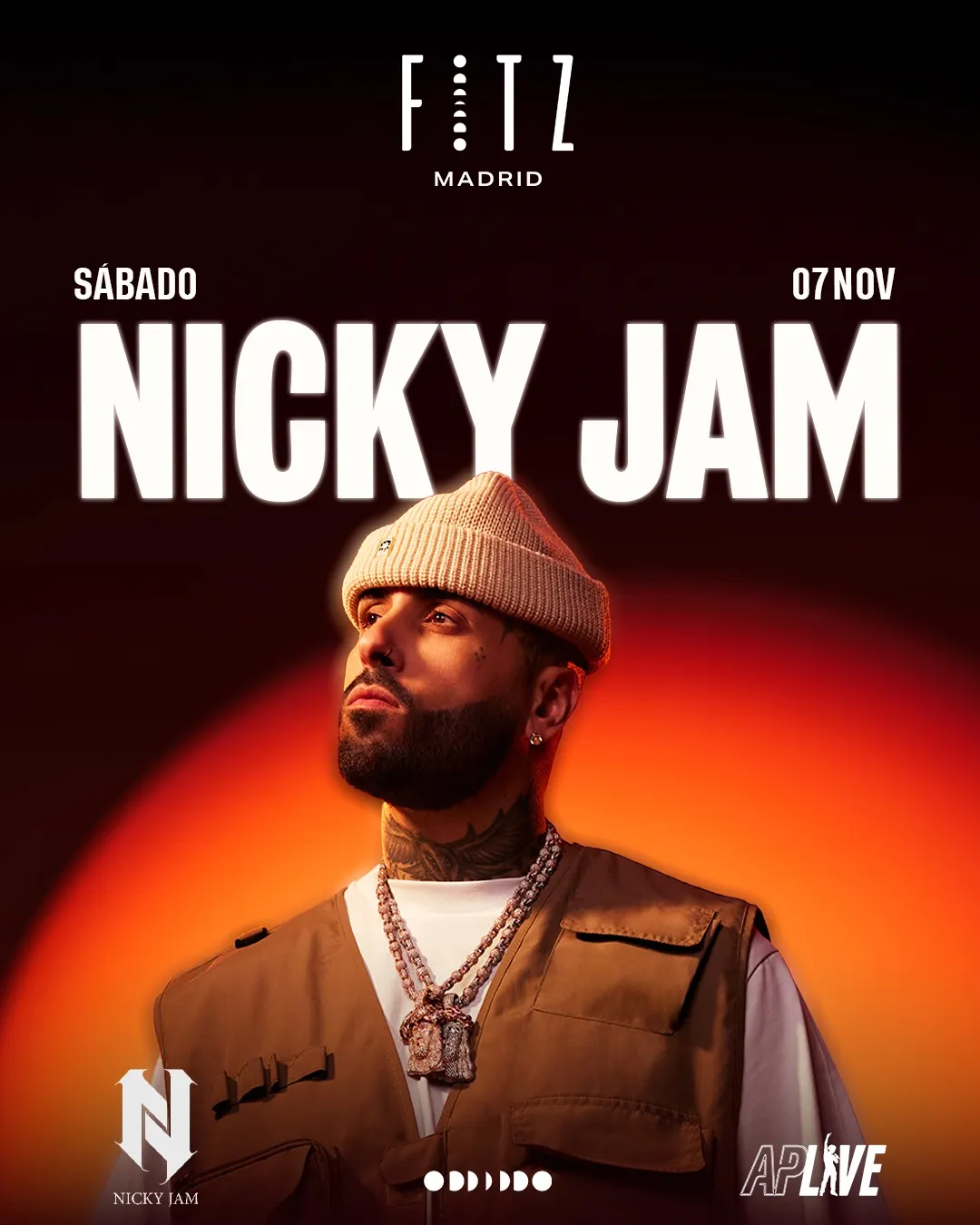 Flyer de NICKY JAM x FITZ en Fitz Madrid (Madrid), sábado 7 de noviembre de 2026