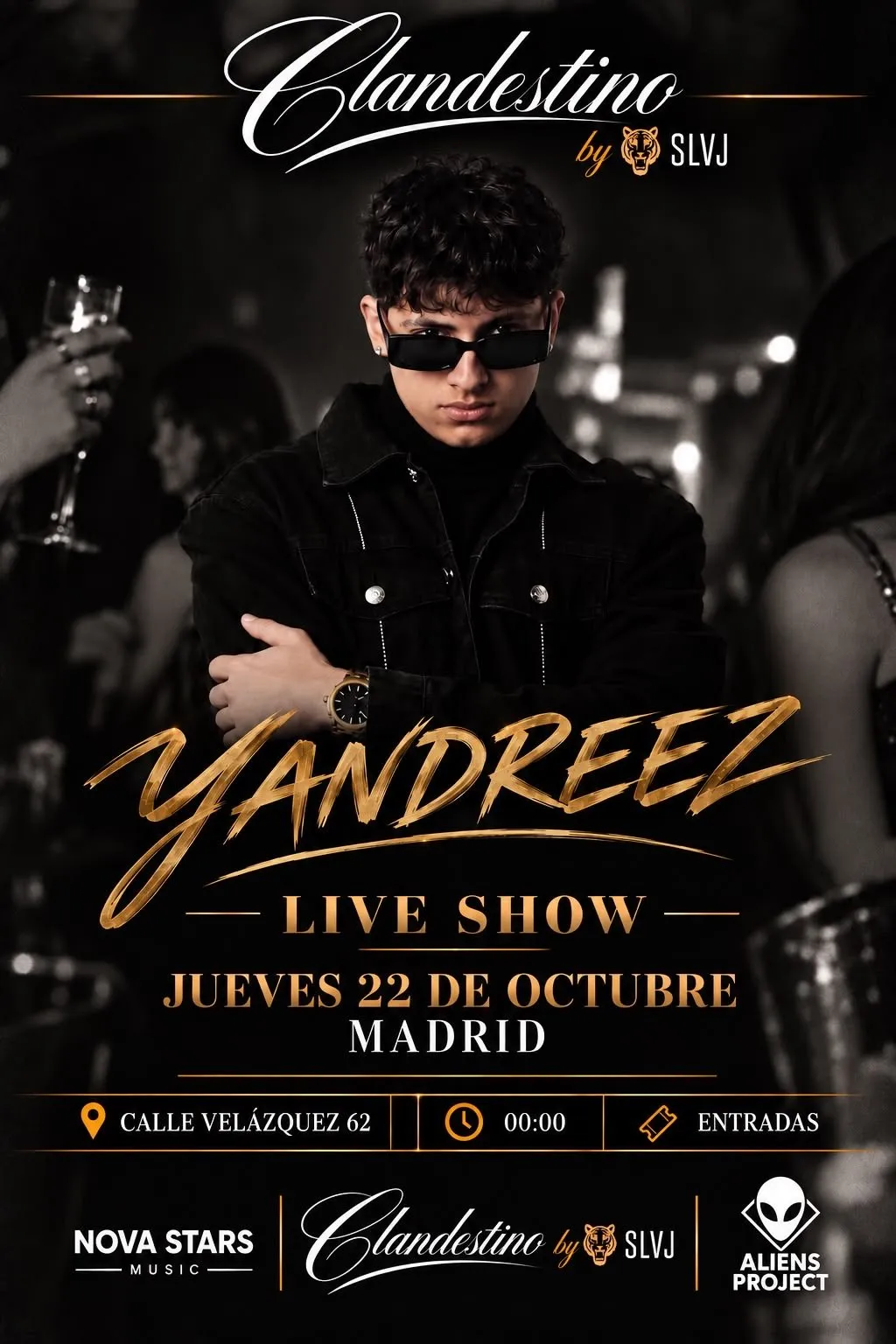 Flyer de Clandesti X YANDREEZ - LIVE SHOW PARTY en Fetén by SLVJ (Madrid), jueves 22 de octubre de 2026
