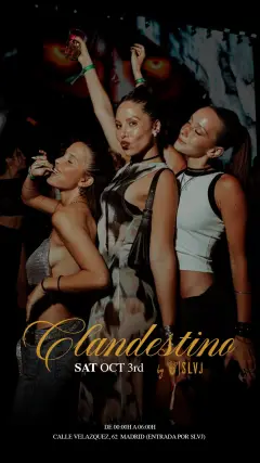 Flyer de CLANDESTINO SATURDAY en Fetén by SLVJ (Madrid), sábado 31 de octubre de 2026