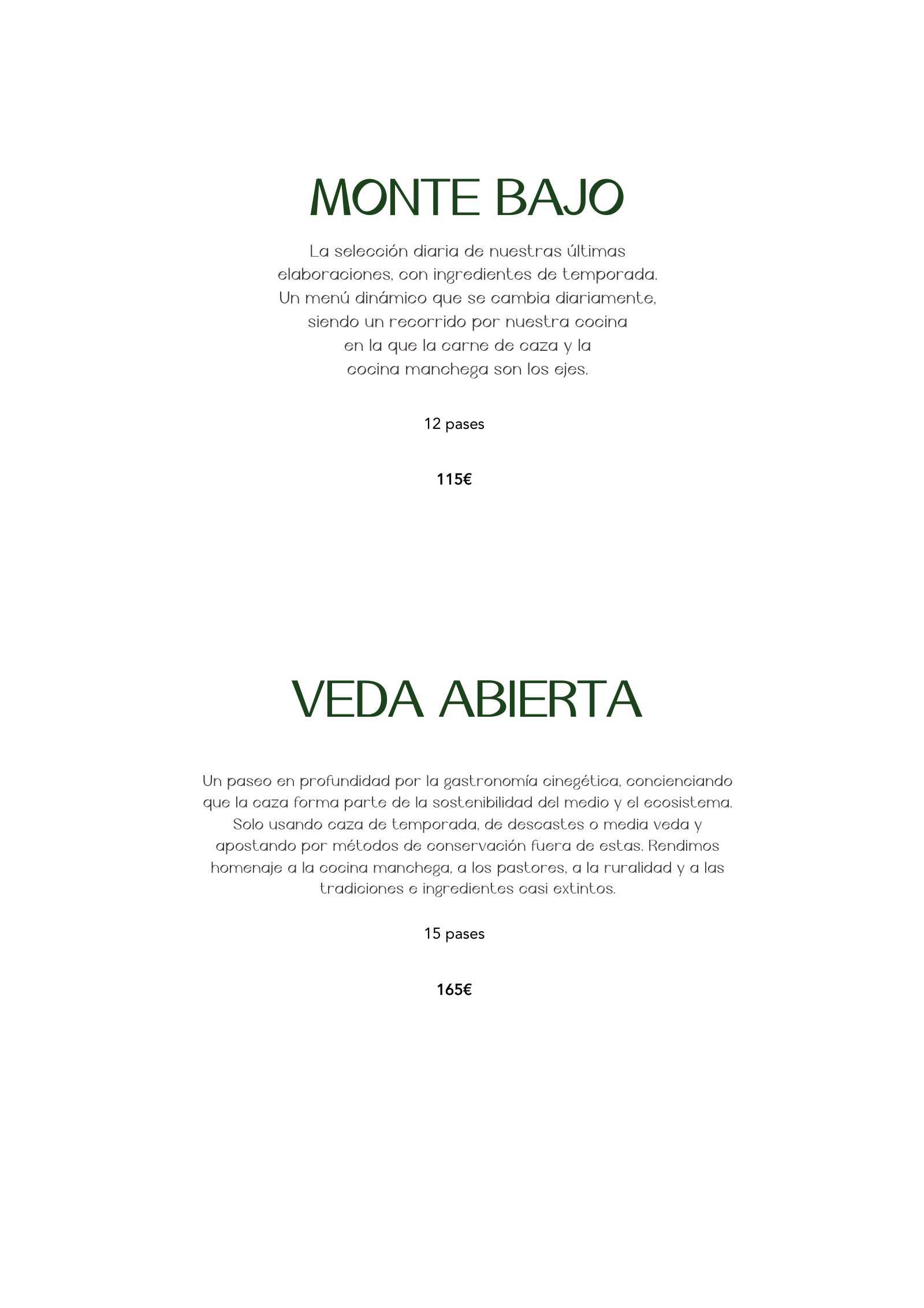 Santerra: menu