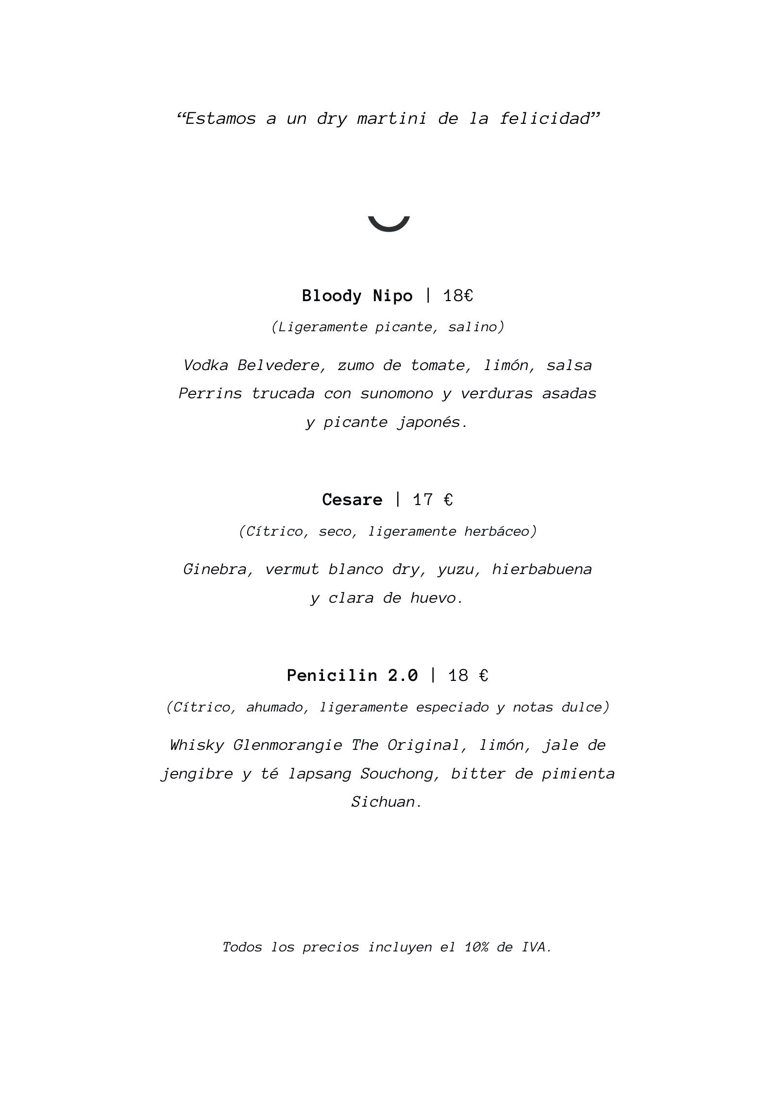 Ugo Chan: menu