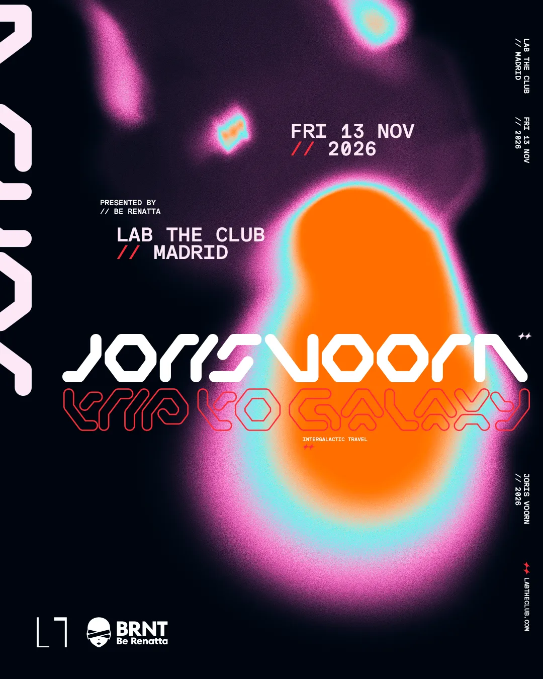 Flyer for Joris Voorn pres. A Trip To Galaxy at LAB theCLUB (Madrid), Friday 13 November 2026
