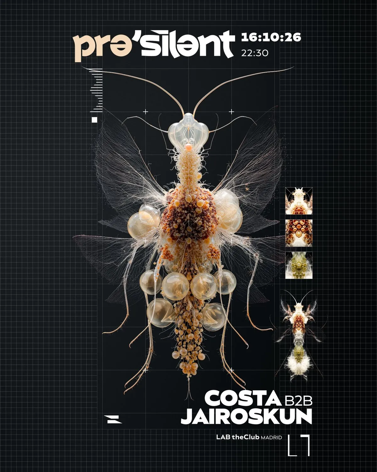 Flyer de PRE-SILENT en LAB theCLUB (Madrid), viernes 16 de octubre de 2026