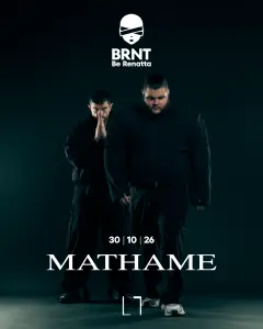 Flyer for BRNT with MATHAME at LAB theCLUB (Madrid), Friday 30 October 2026