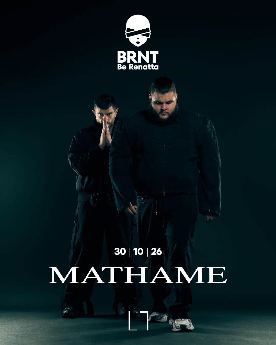 Flyer de BRNT with MATHAME en LAB theCLUB (Madrid), viernes 30 de octubre de 2026