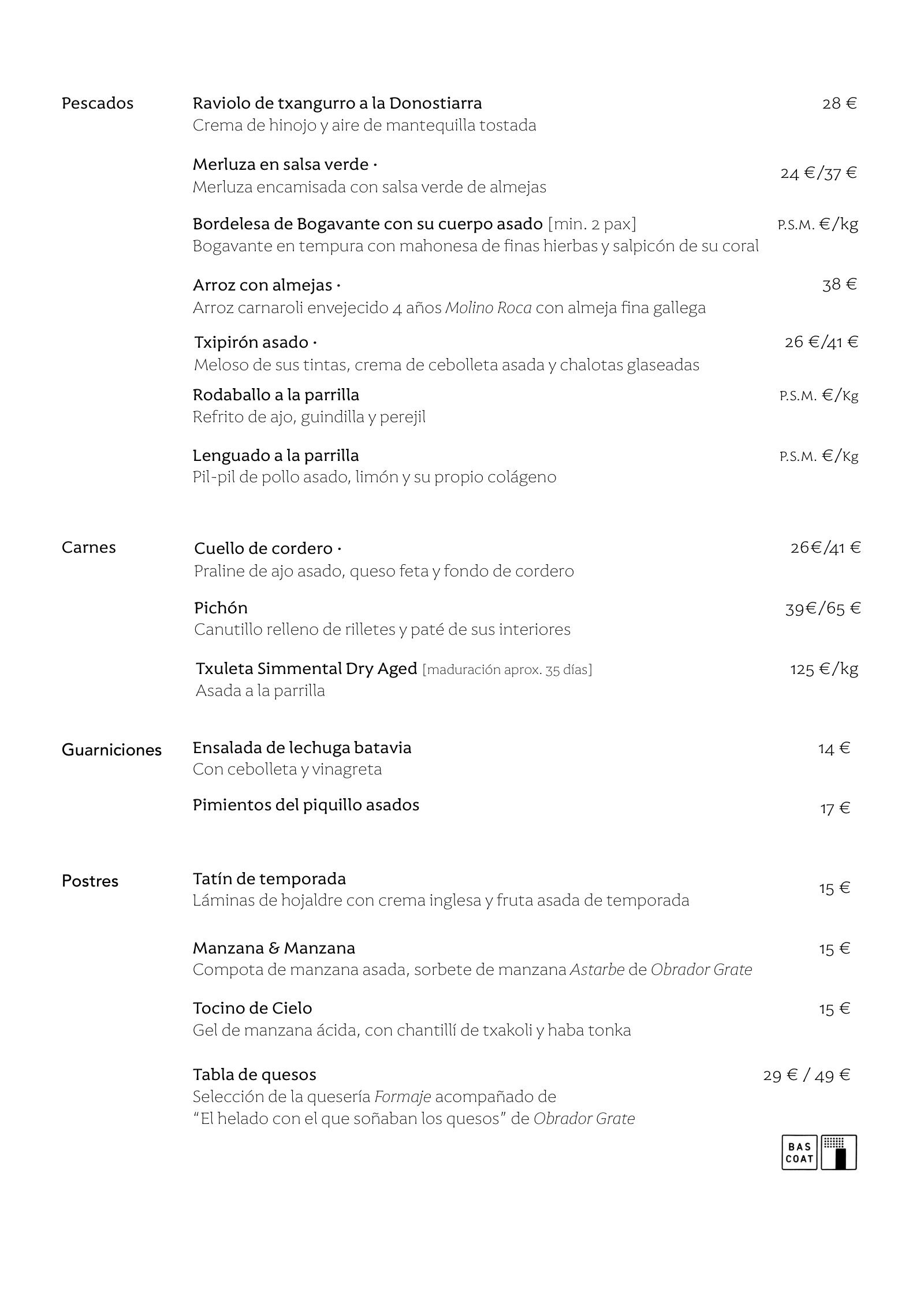 Bascoat: carta