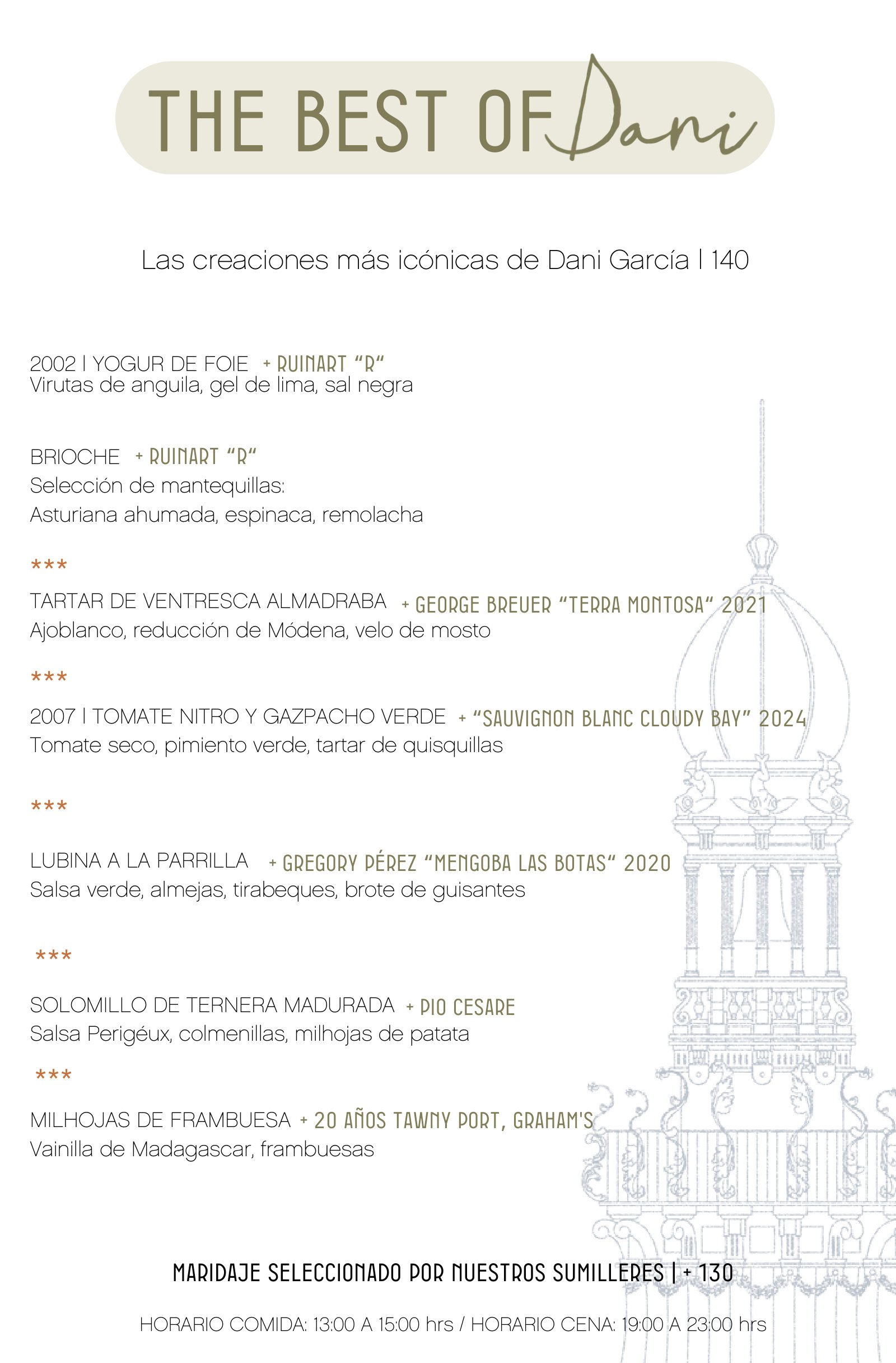 Dani Brasserie: menu