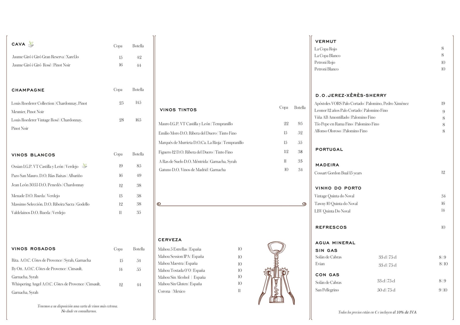 Las Brasas de Castellana: menu
