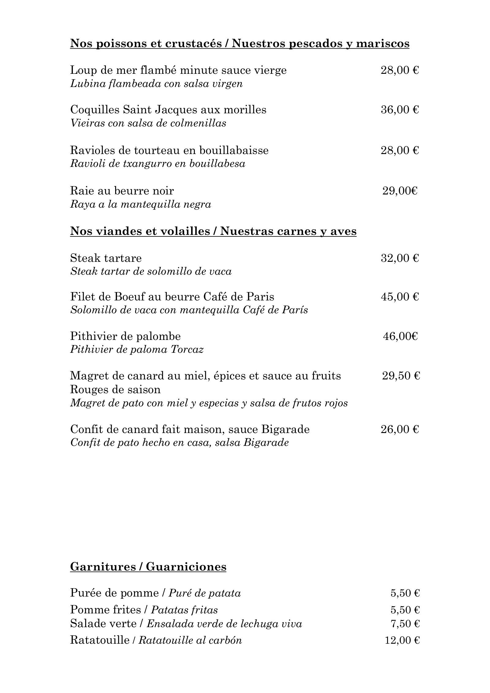 Le Bistroman Atelier: menu