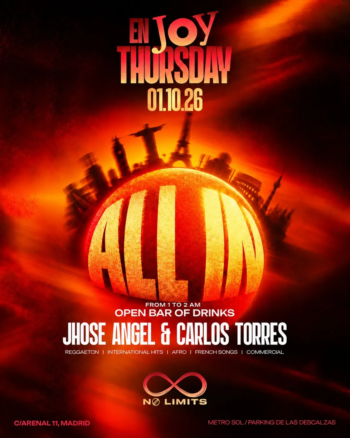 Flyer for JUEVES JOY ESLAVA at Joy Eslava (Madrid), Thursday 1 October 2026