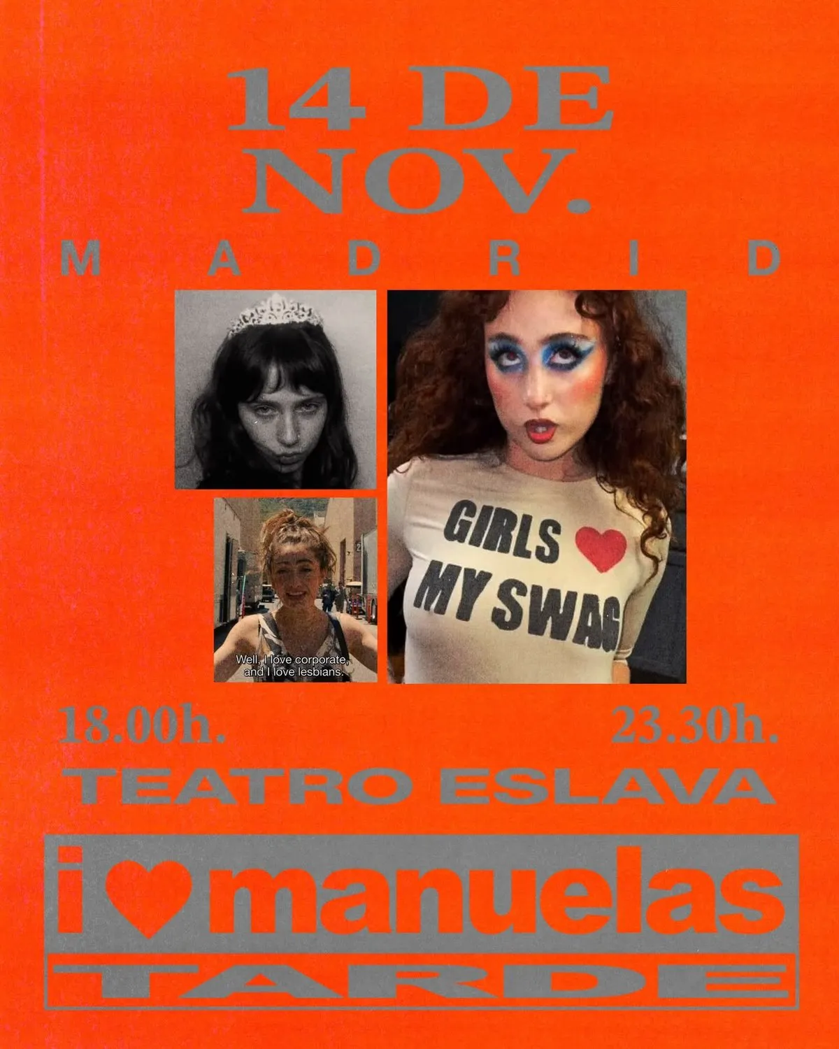 Flyer de MANUELAS en Joy Eslava (Madrid), sábado 14 de noviembre de 2026