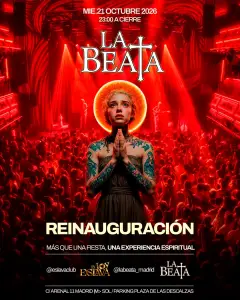 Flyer for LA BEATA JOY ESLAVA at Joy Eslava (Madrid), Wednesday 21 October 2026