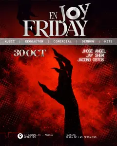 Flyer for VIERNES JOY ESLAVA at Joy Eslava (Madrid), Friday 30 October 2026