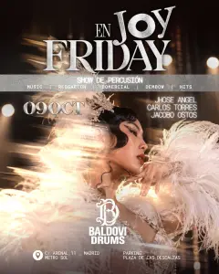 Flyer for VIERNES JOY ESLAVA at Joy Eslava (Madrid), Friday 9 October 2026