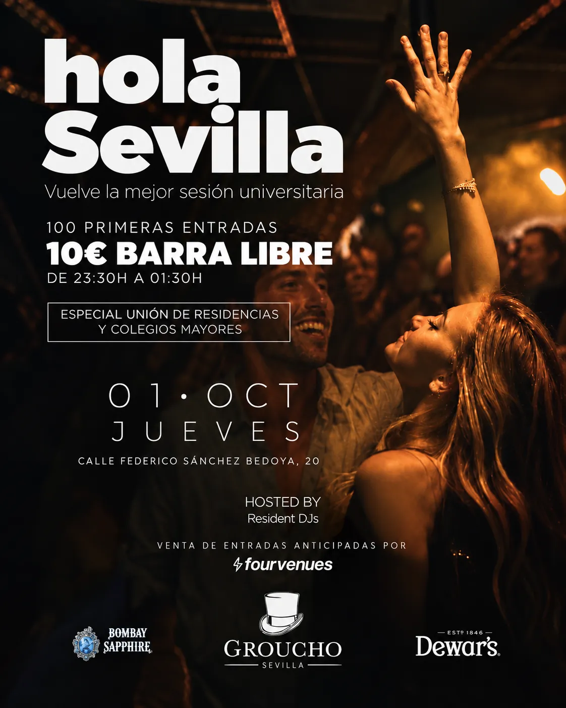 Flyer for 📚OPENING JUEVES · GROUCHO UNIVERSITARIO at Groucho (Seville), Thursday 1 October 2026