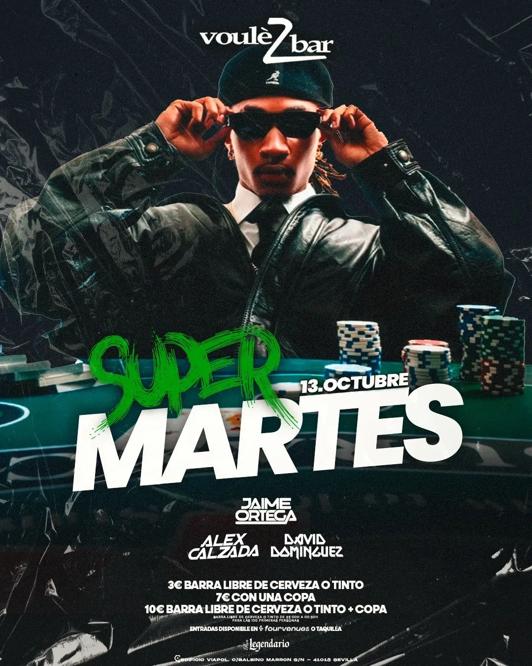 Flyer de SÚPER MARTES DE VOULEZBAR en Voulezbar (Sevilla), martes 13 de octubre de 2026