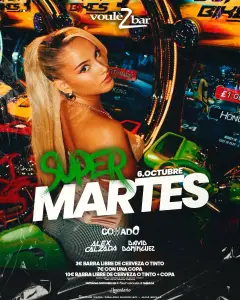 Flyer de SÚPER MARTES DE VOULEZBAR en Voulezbar (Sevilla), martes 6 de octubre de 2026