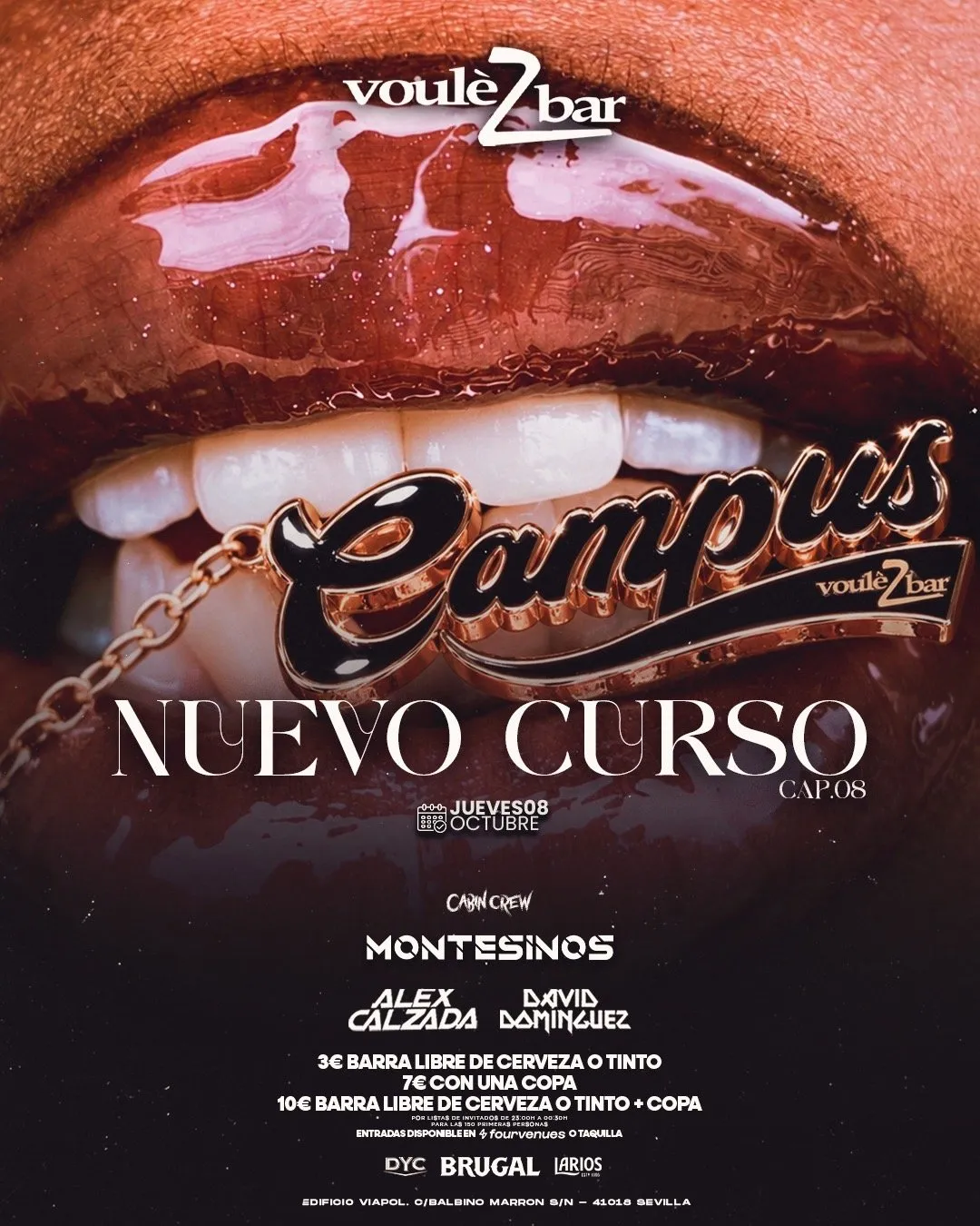Flyer for CAMPUS VOULEZBAR - JUEVES at Voulezbar (Seville), Thursday 8 October 2026
