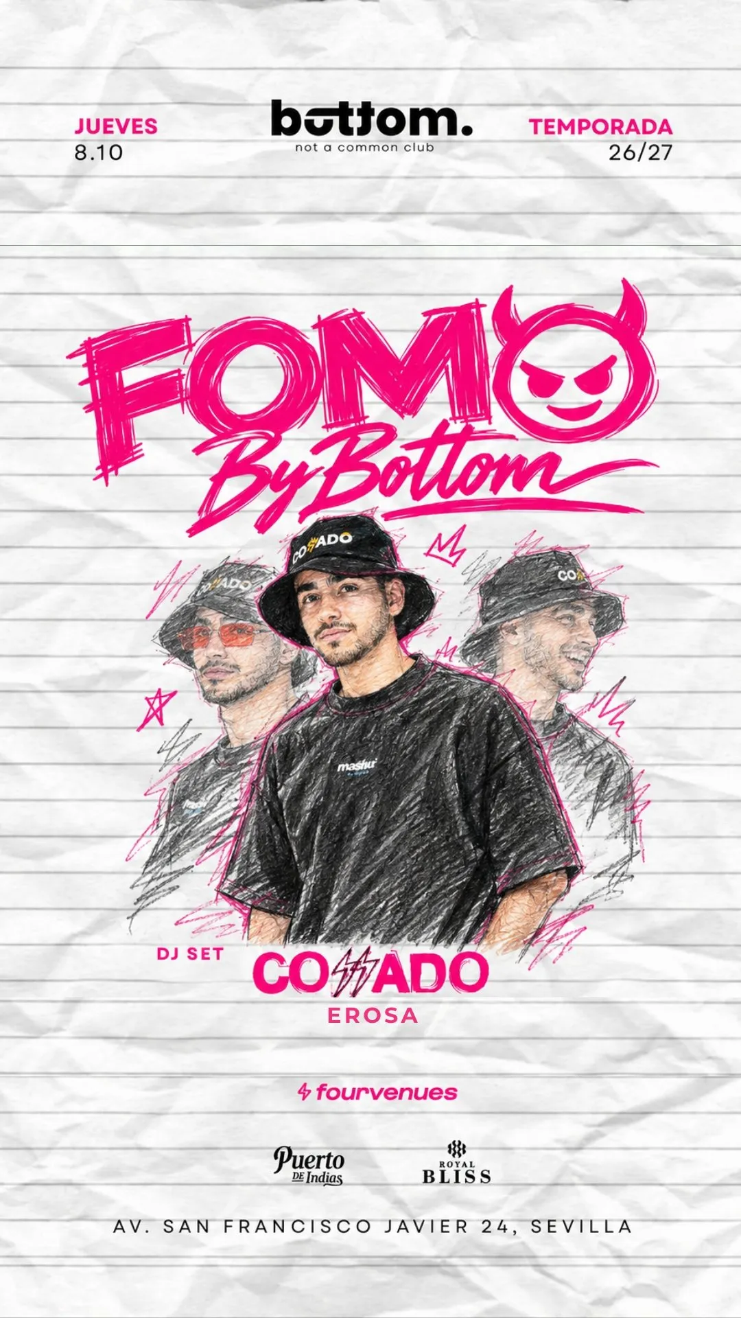 Flyer de JUEVES FOMO en Bottom (Sevilla), jueves 8 de octubre de 2026