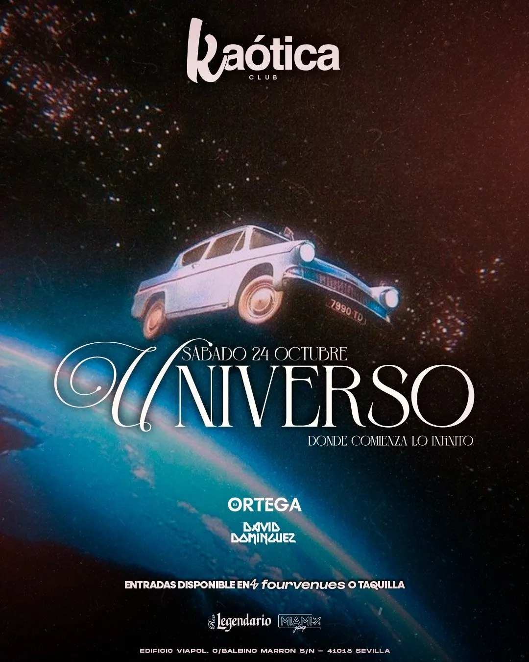 Flyer for SÁBADO - KAÓTICA CLUB at Kaótica Club (Seville), Saturday 24 October 2026