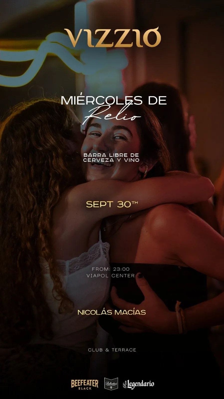Flyer de 🤯 MIÉRCOLES DE RELIO 🤯 en Vizzio Club (Sevilla), miércoles 30 de septiembre de 2026