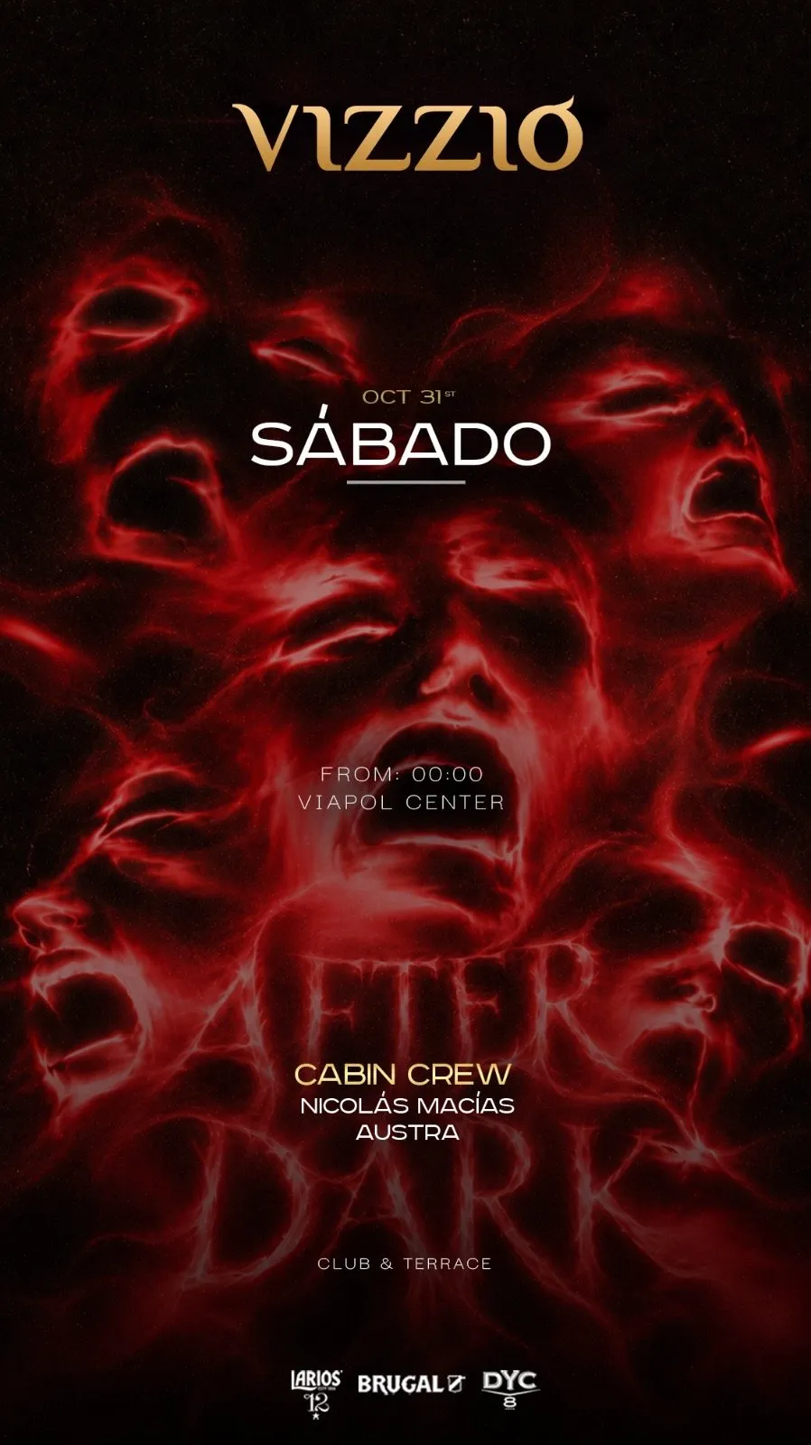 Flyer for 💀 AFTER DARK 💀 at Vizzio Club (Seville), Saturday 31 October 2026