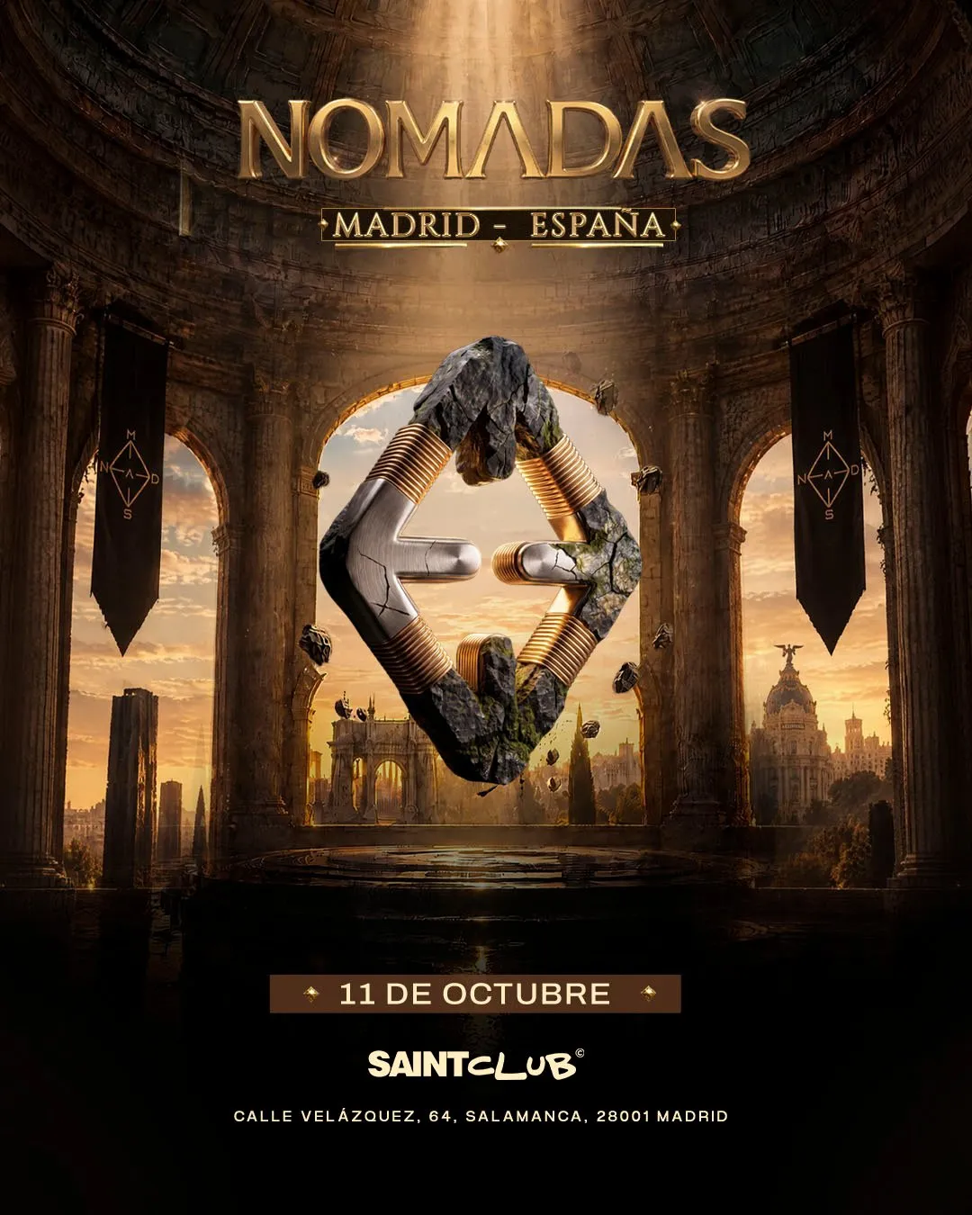 Flyer de NÓMADAS x SAINT CLUB en Saint Club (Madrid), domingo 11 de octubre de 2026