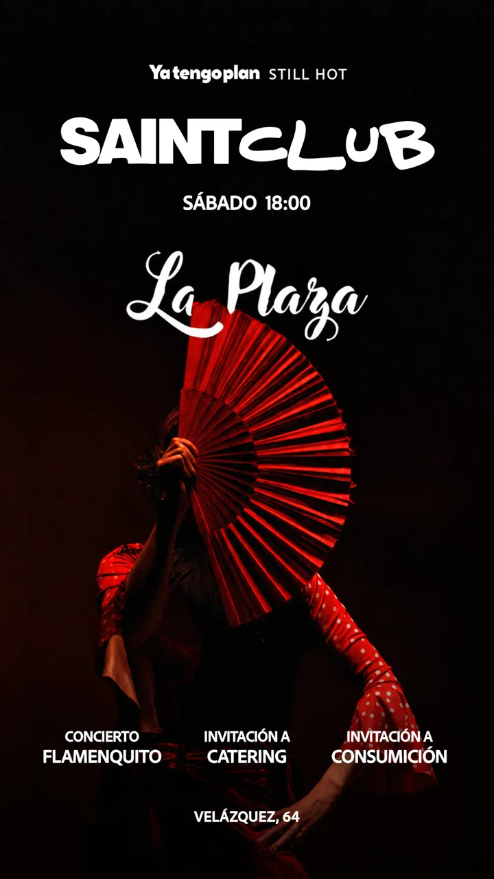 Flyer de Tardeo La Plaza x Yatengoplan en Saint Club (Madrid), sábado 17 de octubre de 2026